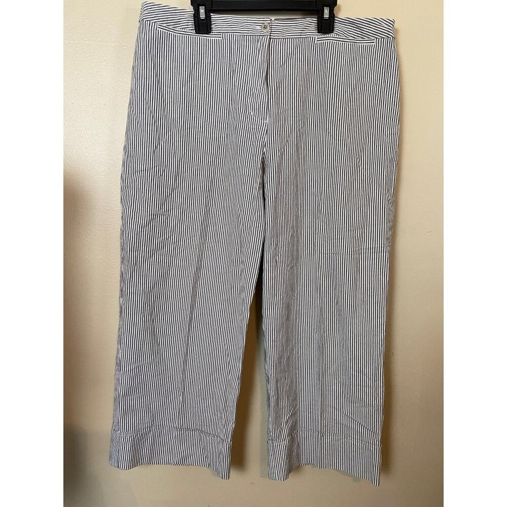 chicos striped cropped pants large high waisted trousers